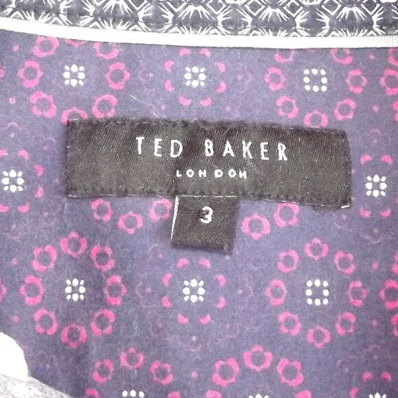 Ted Baker Shirt, 3/M, Blue/Small dots, THAMES, Button down collar, Short sleeve - Picture 11 of 14